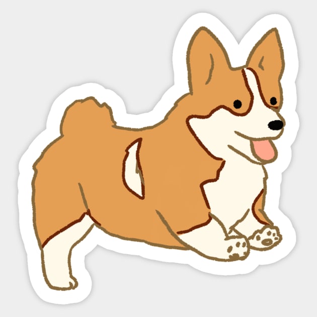 Funny Corgi  illustration Sticker by Mayarart